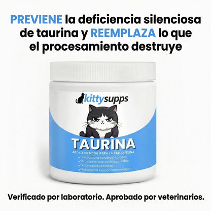Detén la deficiencia silenciosa antes de que aparezcan los síntomas con el suplemento de taurina KittySupps™