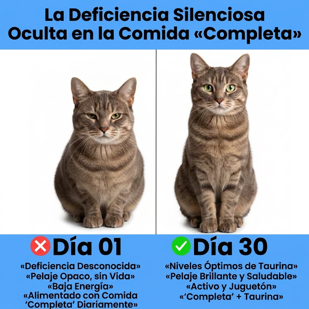 Detén la deficiencia silenciosa antes de que aparezcan los síntomas con el suplemento de taurina KittySupps™