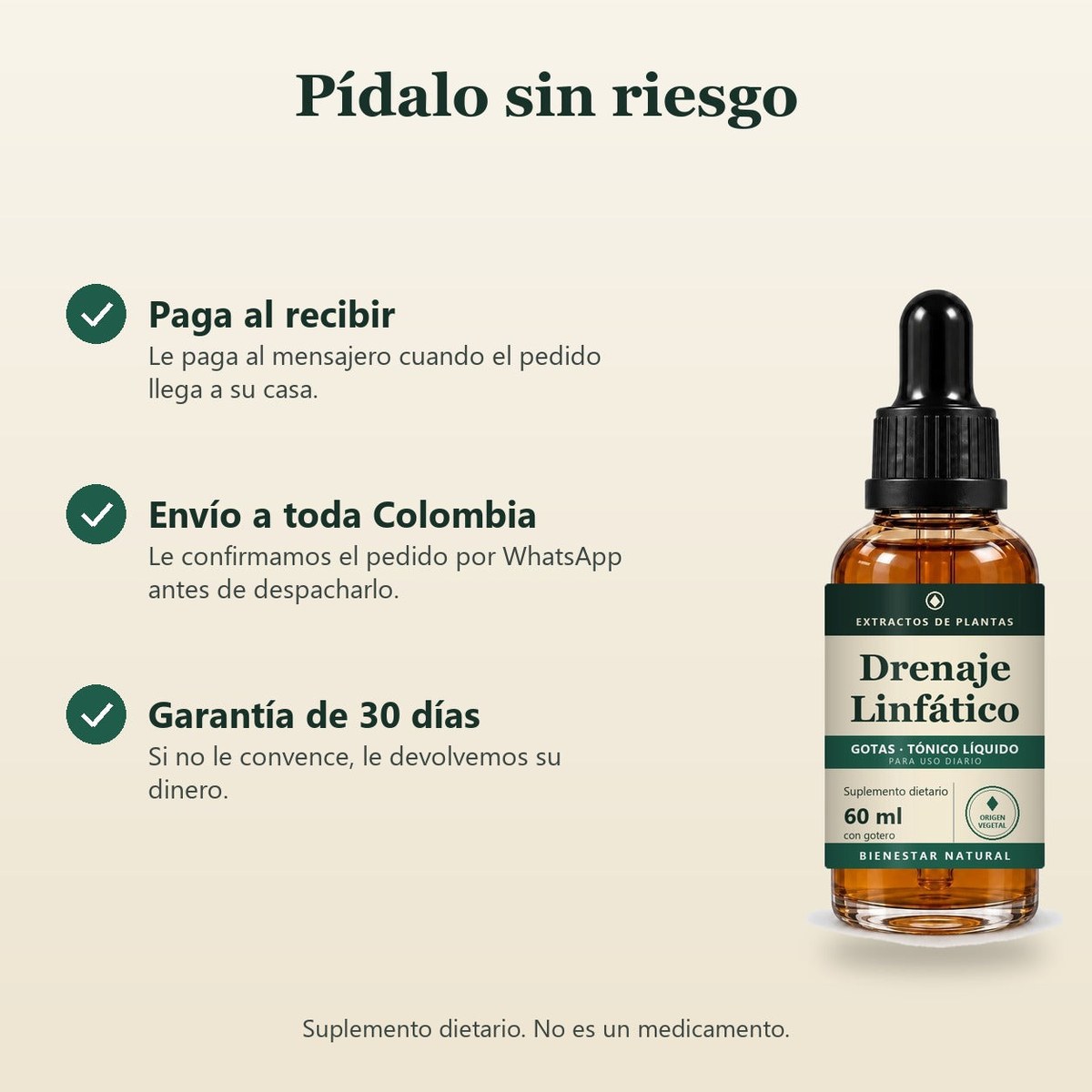 Paga al recibir, envío a toda Colombia y garantía de 30 días