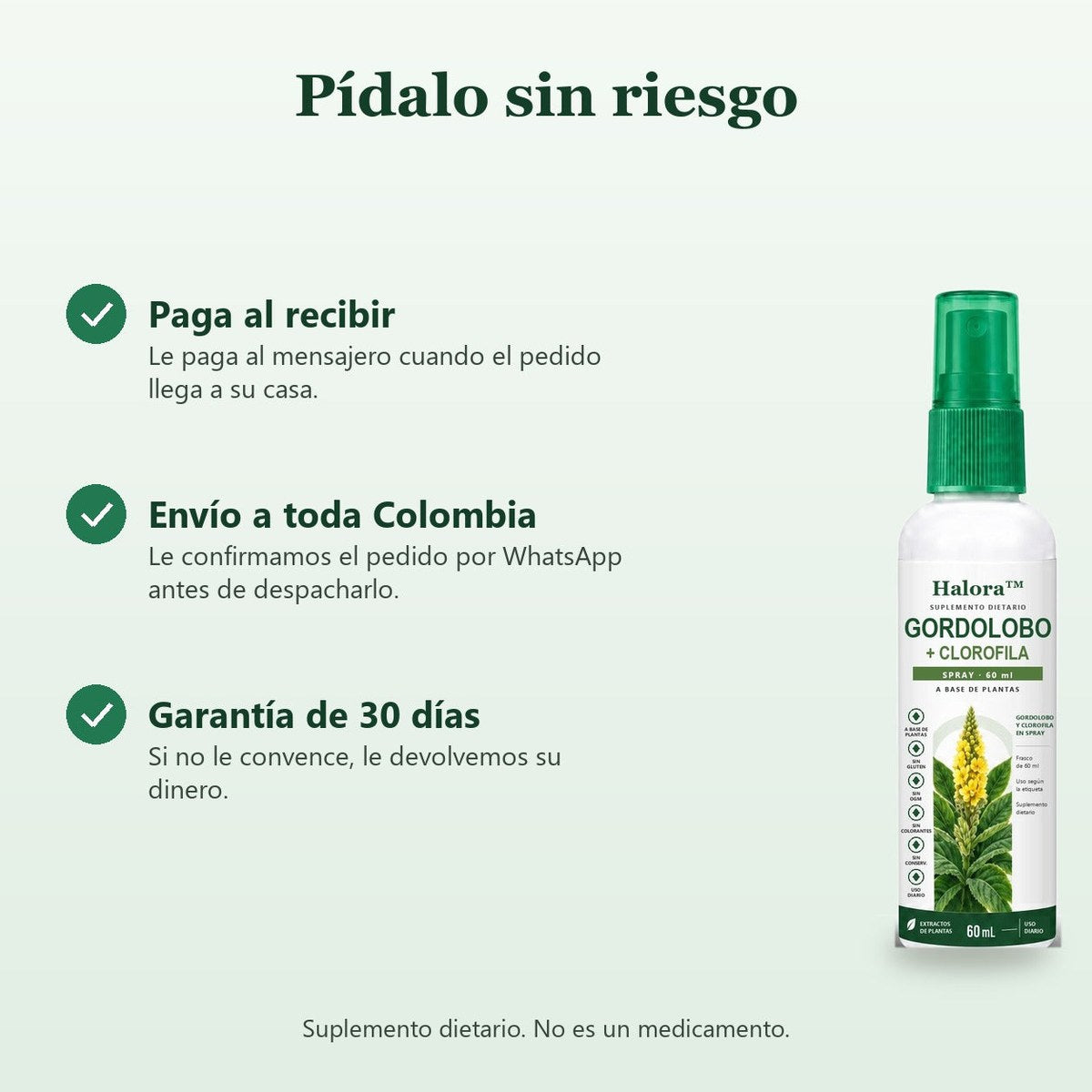 Paga al recibir, envío a toda Colombia y garantía de 30 días