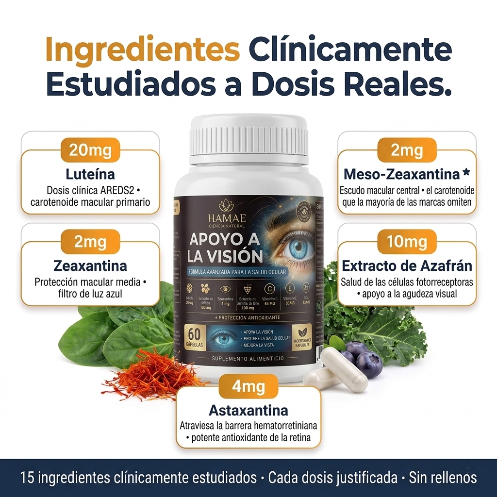 Suplemento Vision 15 en 1 Formula avanzada para el ojo