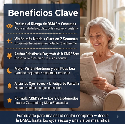 Suplemento Vision 15 en 1 Formula avanzada para el ojo